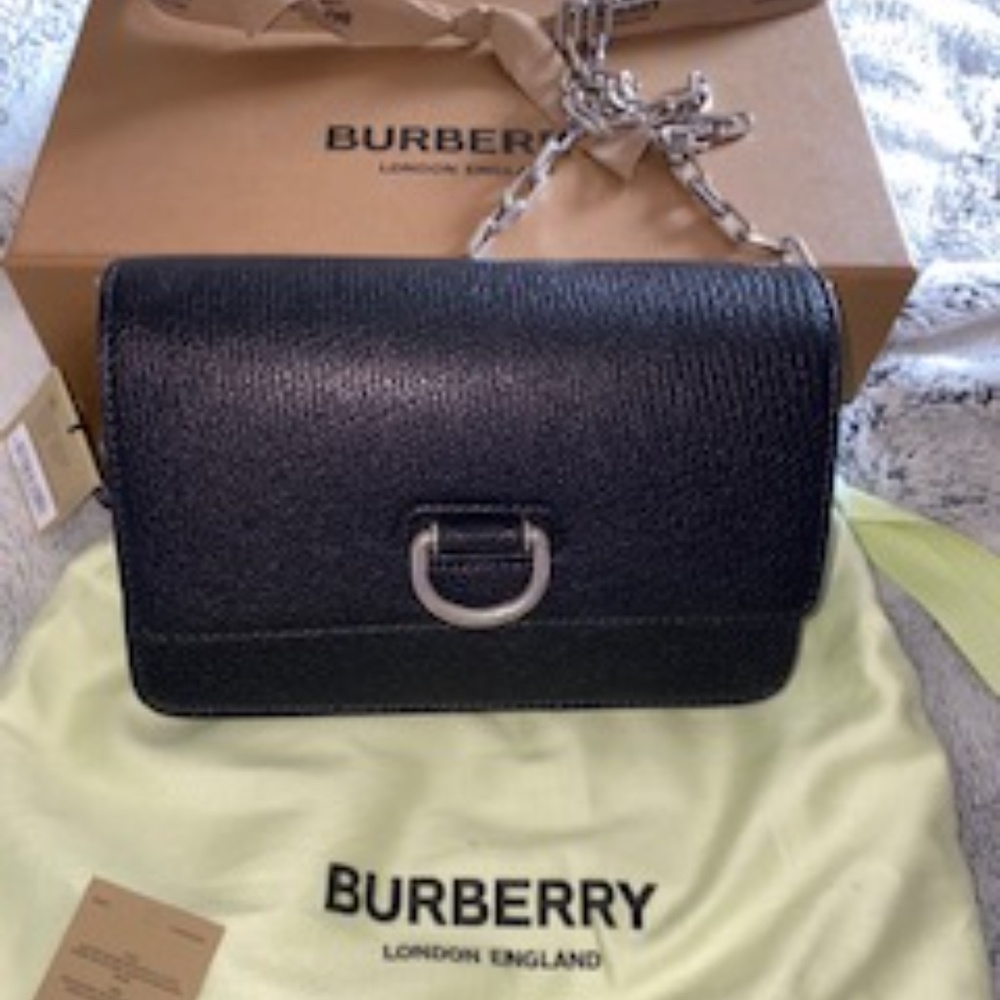 NEW BURBERRY D Ring Black Mini Crossbody Bag - Picture 6 of 6